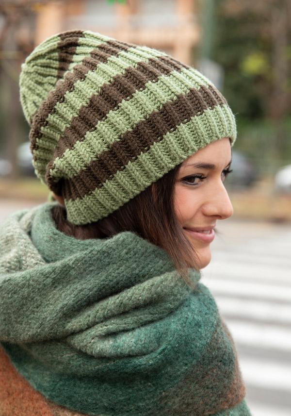 Rose & Lini DANIELAPI MERINO’S WOOL “ROYAL BEANIE STRIPES” GREEN & CAMO