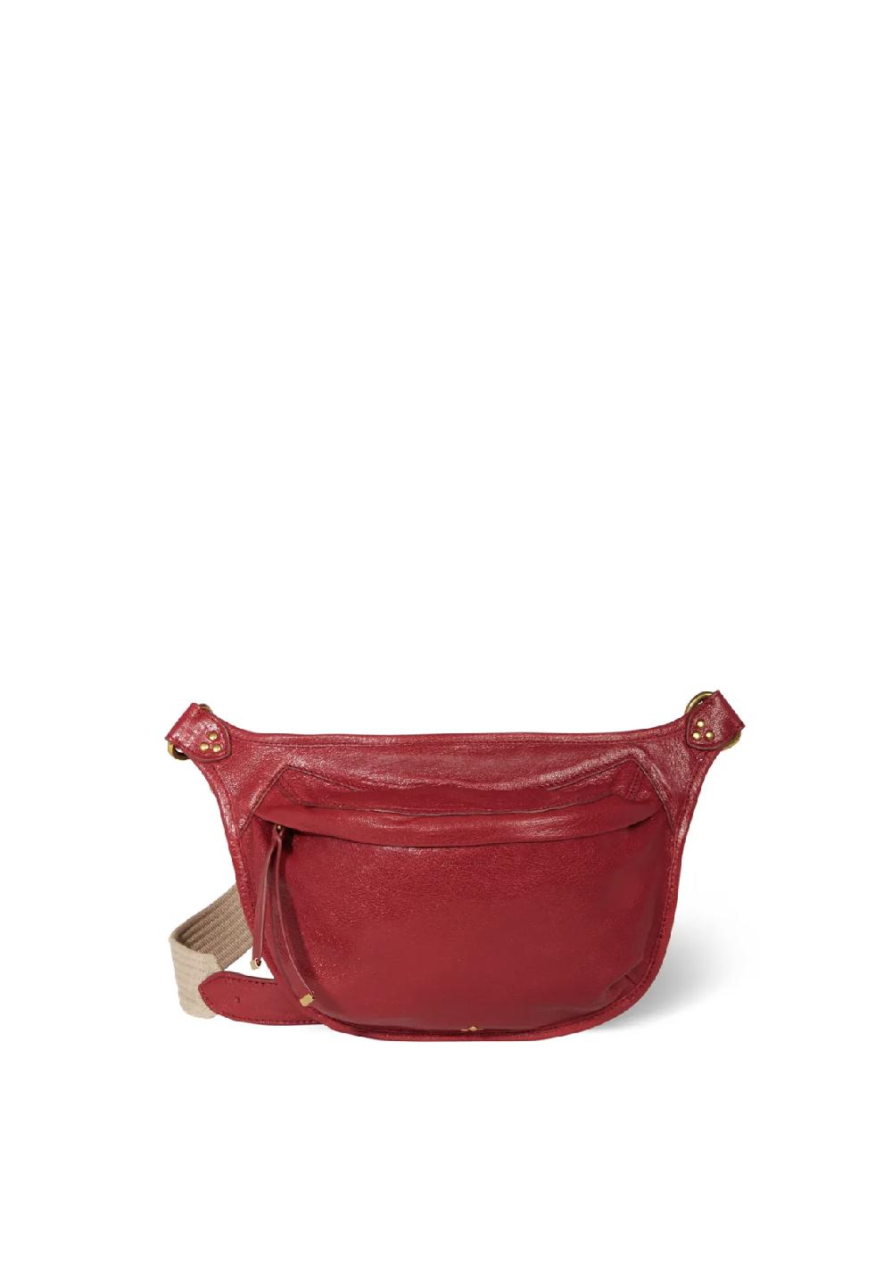 Rose & Lini JÉRÔME DREYFUSS “STAN BANANE” RUBY LEATHER BAG Grandi sconti