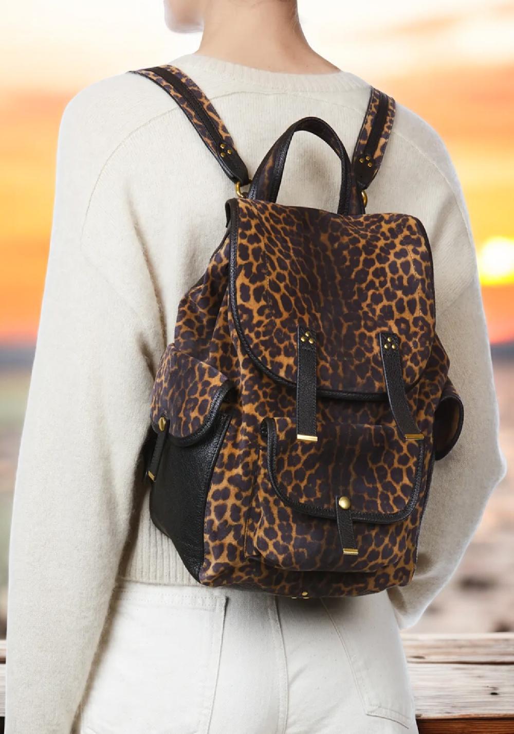 Rose & Lini JÉRÔME DREYFUSS “STAN” LEOPARD SUEDE LEATHER BACKPACK Bestseller