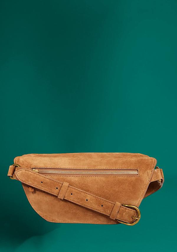 Rose & Lini JÉRÔME DREYFUSS “LINO BANANE” GAUCHO TABAC BELT BAG Liquidazione