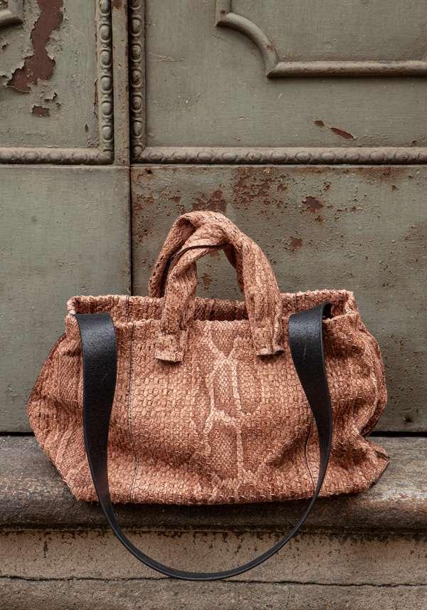 Rose & Lini SIMONA TAGLIAFERRI NUDE PYTHON SOFT BAG Super Saving Price