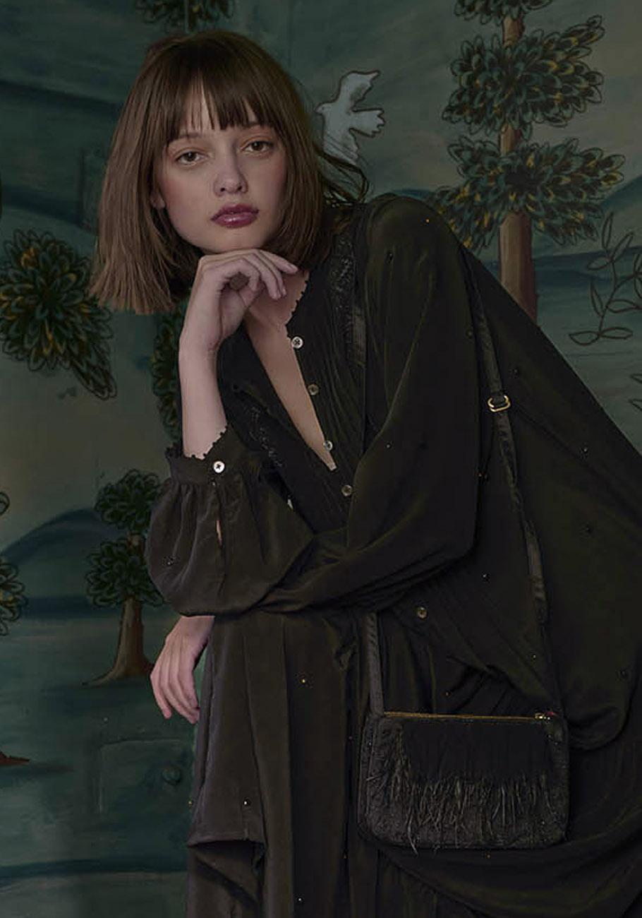 Rose & Lini AN AN LONDREE SILK “DOUBLE BAG WFO” BLACK Offerta settimanale