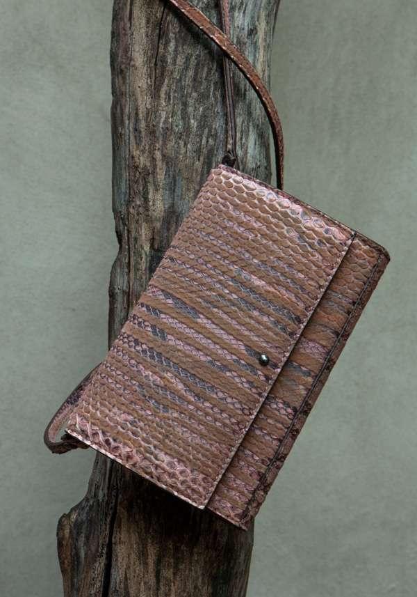 Rose & Lini SIMONA TAGLIAFERRI NUDE PYTHON POCHETTE BAG Rilascio limitato
