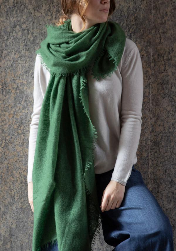 Rose & Lini MIRROR IN THE SKY CASHMERE “OPEN KNITTED” HERB SCARF Sconto di tempo limitato