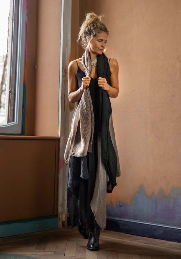 Rose & Lini MARC LE BIHAN BLACK & GREY “SCARF 0905” Flash Sale