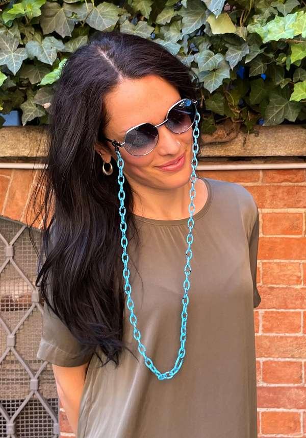 Rose & Lini ORRIS LONDON “SMILEY MINI” TURQUOISE GLASSES CHAIN Shopping online