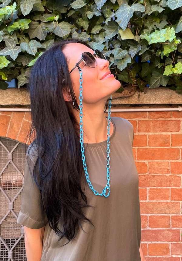 Rose & Lini ORRIS LONDON “SMILEY MINI” TURQUOISE GLASSES CHAIN Shopping online