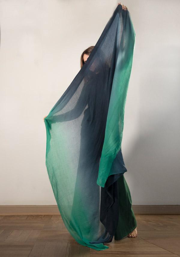 Rose & Lini FALIERO SARTI CASHMERE “VELINA” STOLE GREEN Offerta Anniversario