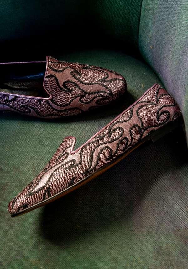 Rose & Lini ROSE’S ROSES “STARLETTE” PINK JACQUARD SLIPPER Rilascio limitato