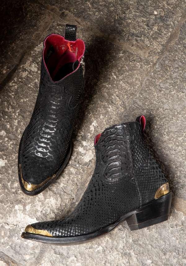 Rose & Lini MEXICANA “LAPAZ MARACAIBO” TEXTURED BLACK ANKLE BOOTS ACQUISTA ORA