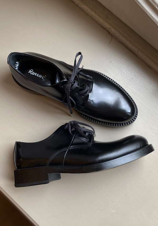 Rose & Lini ROCCO P. “SHOES 17612” BLACK LEATHER SHOES Latest stili