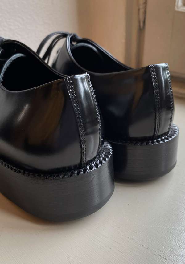 Rose & Lini ROCCO P. “SHOES 17612” BLACK LEATHER SHOES Latest stili