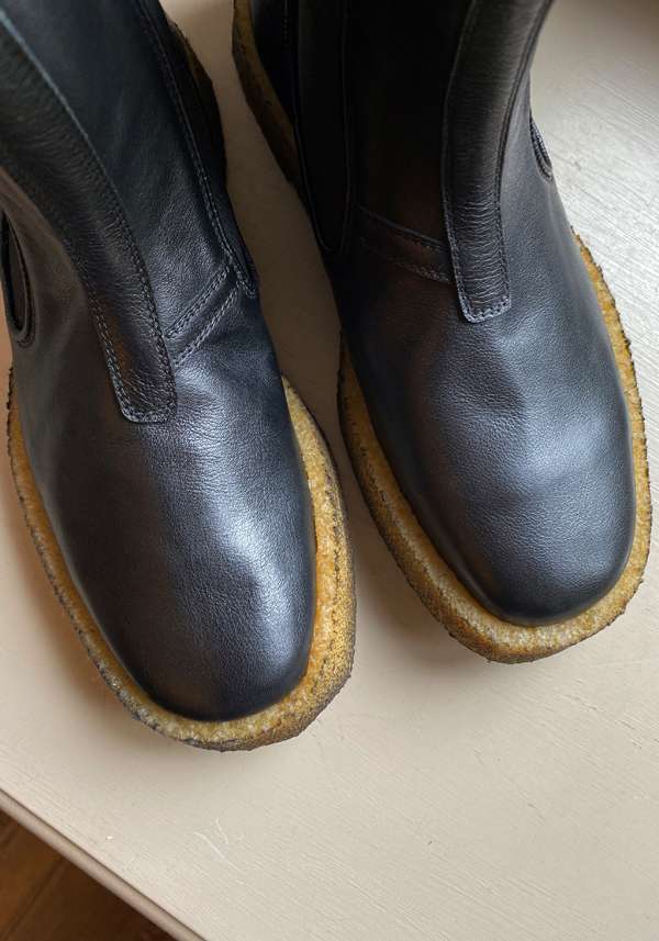 Rose & Lini ROCCO P. “TRONCHETTO 17604” BLACK LEATHER ANKLE BOOTS Ultimi due giorni