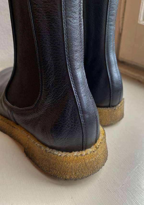 Rose & Lini ROCCO P. “TRONCHETTO 17604” BLACK LEATHER ANKLE BOOTS Ultimi due giorni