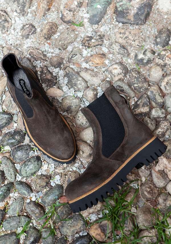 Rose & Lini ROCCO P. “TRONCH 13603” SUEDE CHOCO ANKLE BOOTS Fino al 50% di sconto