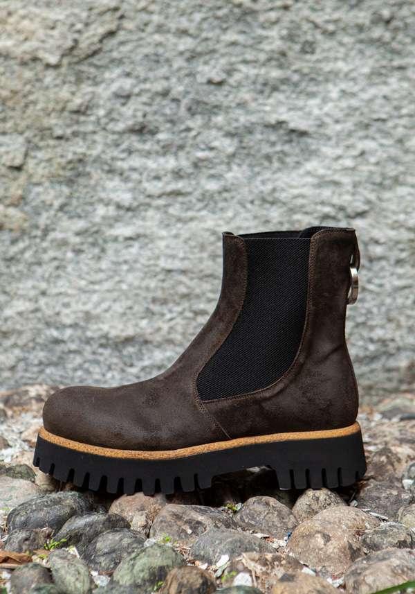 Rose & Lini ROCCO P. “TRONCH 13603” SUEDE CHOCO ANKLE BOOTS Fino al 50% di sconto