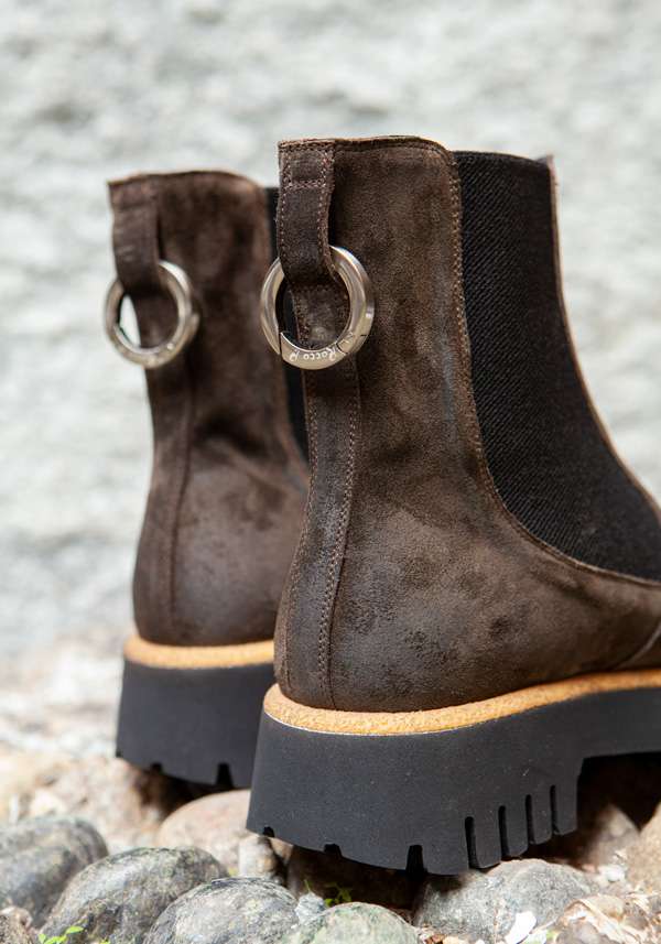 Rose & Lini ROCCO P. “TRONCH 13603” SUEDE CHOCO ANKLE BOOTS Fino al 50% di sconto