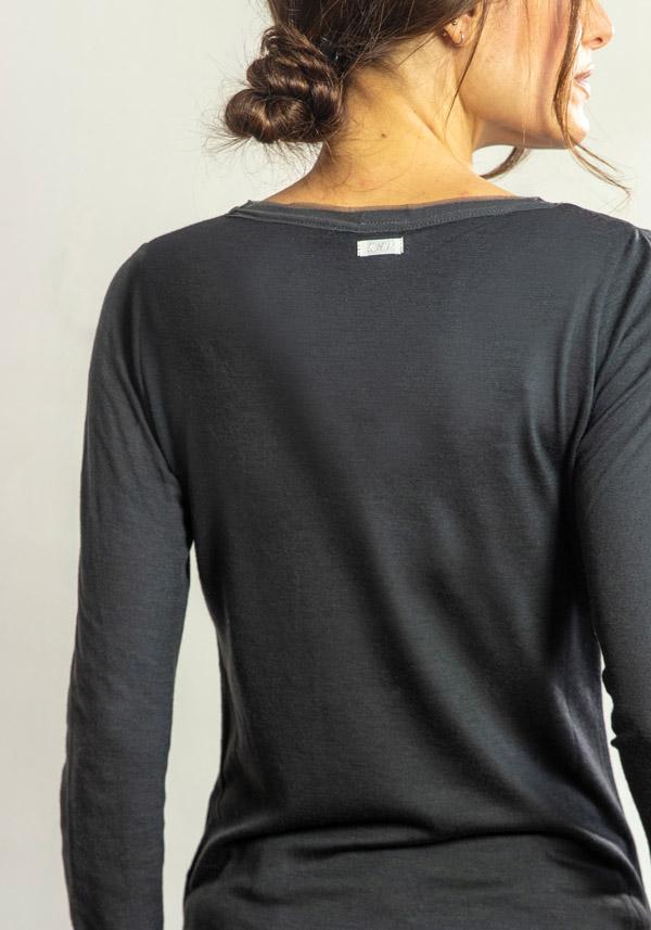 Rose & Lini ANTIPAST WOOL “T-SHIRT KNT30S” CHARCOAL Offerta speciale della fabbrica