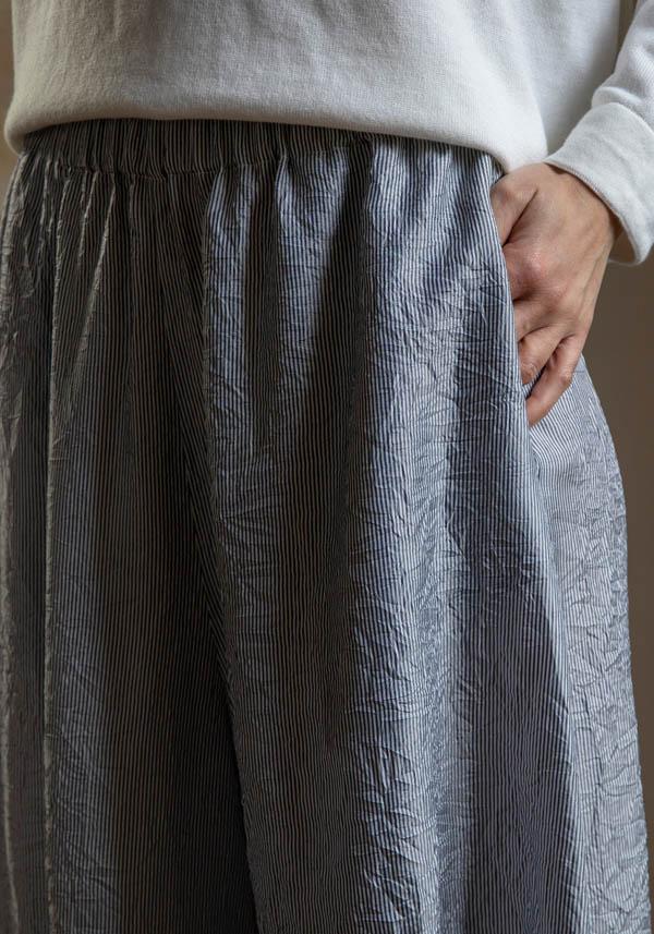 Rose & Lini LINING BLUE & WHITE “SIMEONE” WIDE LEG PANTS Sostegno trimestrale