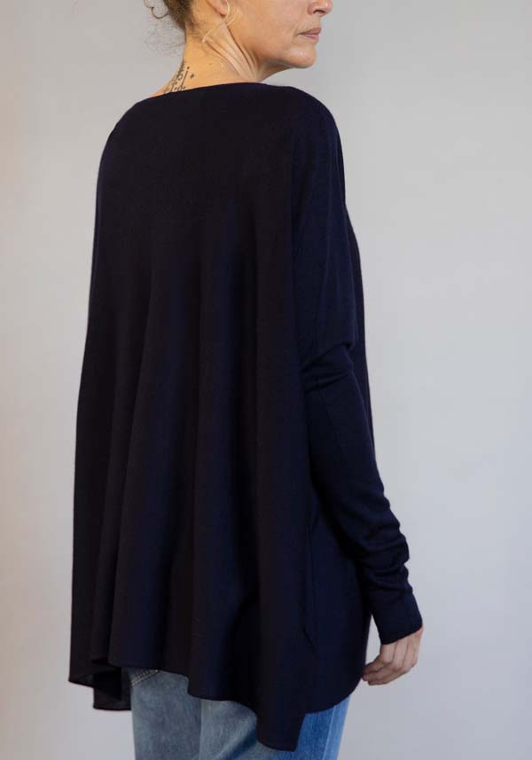 Rose & Lini FISSORE CASHMERE “ZURIGO” NAVY PULL Fino al 55% di sconto