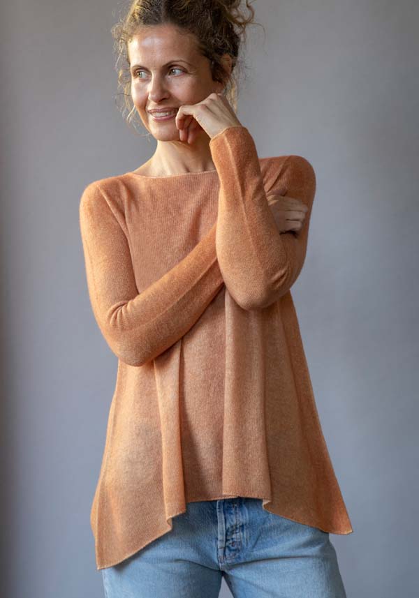 Rose & Lini FISSORE CASHMERE KNIT “BRUCO 12” PEACH Solo un giorno rimasto