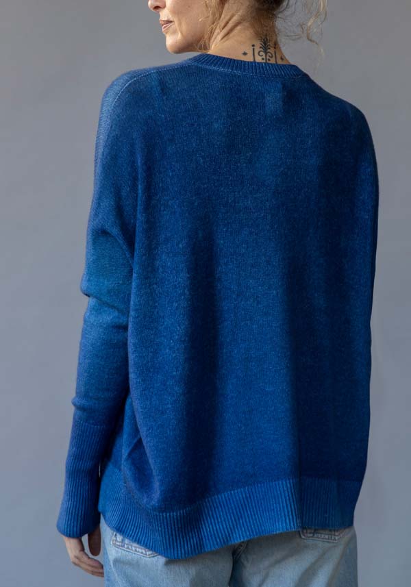 Rose & Lini FISSORE CASHMERE KNIT “MARGHERITA” INDIGO Enormi sconti