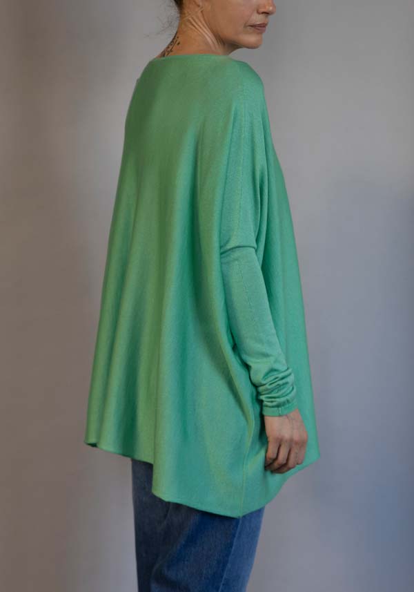 Rose & Lini FISSORE CASHMERE “ZURIGO” GREEN PULL Limitato a 3 giorni