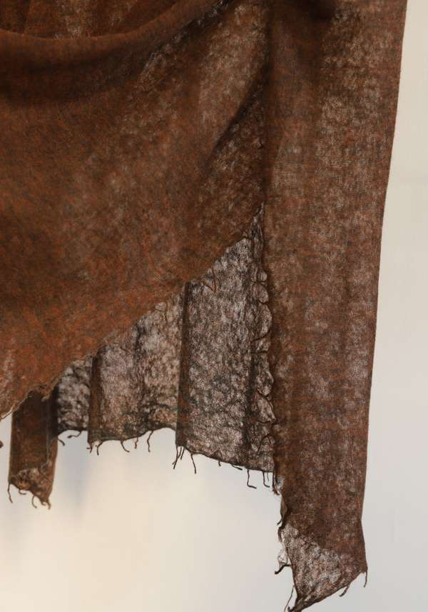 Rose & Lini LALAERRE CASHMERE “FRINGES PONCHO” CHOCOLATE Duty-free