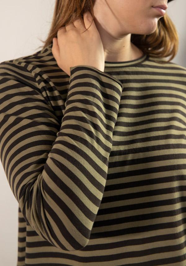 Rose & Lini LABO ART COTTON “JEPPE” BONSAI STRIPED T-SHIRT Sconti questo mese