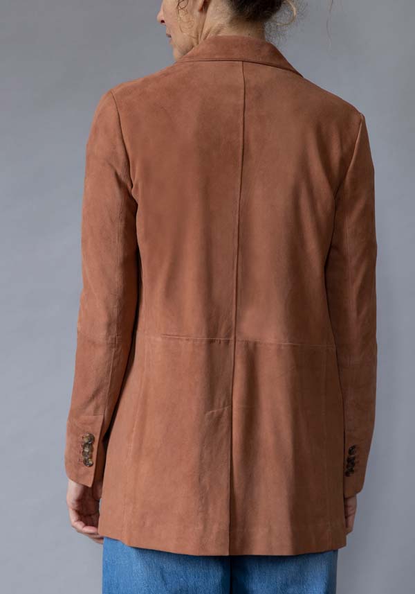 Rose & Lini KILTIE SUEDE LEATHER “LUCAS JACKET” BROWN Promozione Limitata