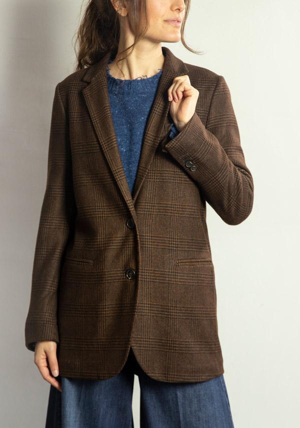 Rose & Lini KILTIE WOOL “LUCAS” BROWN & BLACK JACKET Fino Al -60%