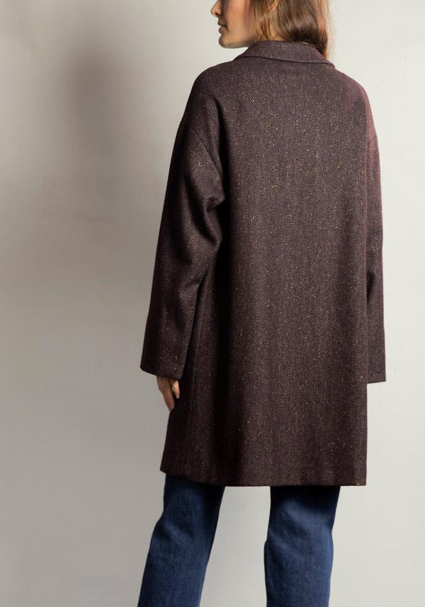 Rose & Lini KILTIE WOOL “PAUL” PLUM COAT Affare Del Giorno