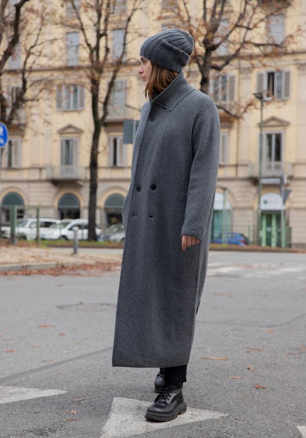 Rose & Lini OYUNA CASHMERE “ITUMI” SLATE GREY COAT Convenienza