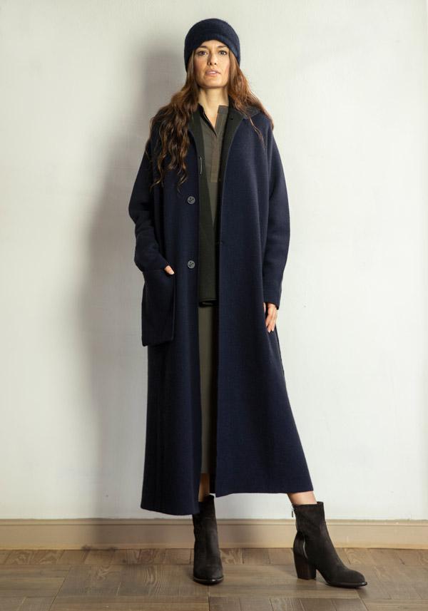 Rose & Lini OYUNA REVERSIBLE CASHMERE “COAT OLAMU” FOREST & OCEAN Presa