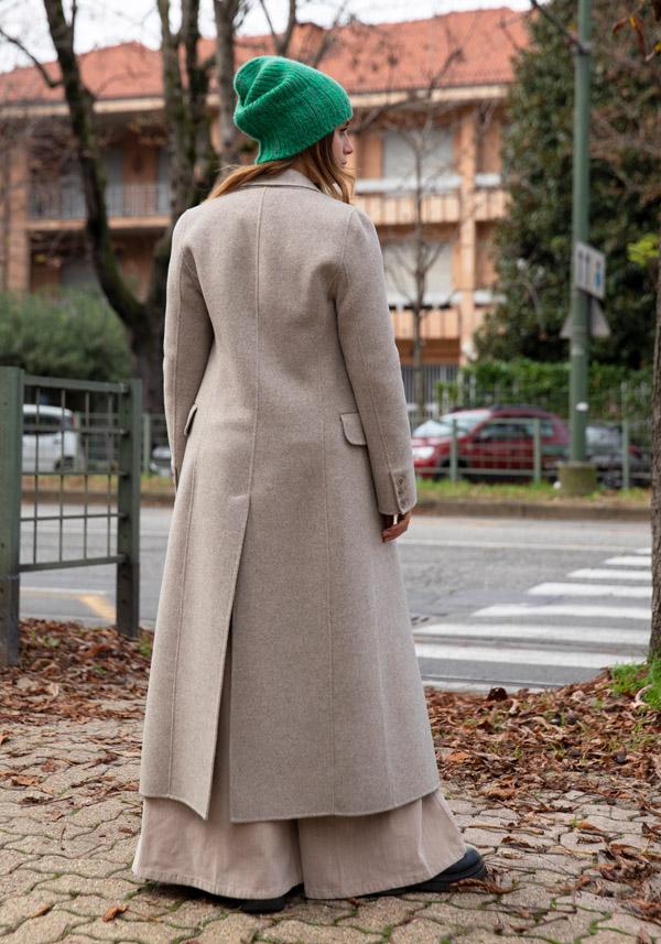Rose & Lini ALMAROSA WOOL “COAT 535” TAUPE Offerta