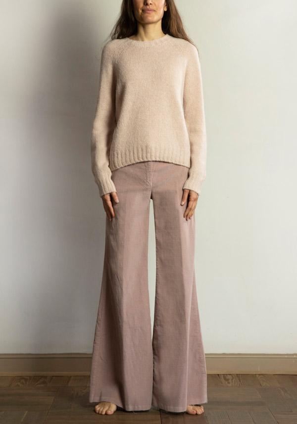 Rose & Lini OLIVER LATTUGHI BABY ALPACA “R-NECK” CHAMPAGNE PULL Online