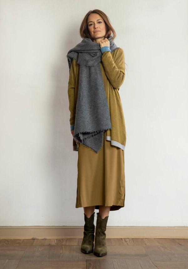 Rose & Lini KRISTENSEN DU NORD SILK “SHIRT DRESS 352” DARK OLIVE In Saldo