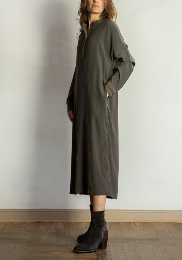 Rose & Lini KRISTENSEN DU NORD SILK “SHIRT DRESS 352” FOREST Nuova