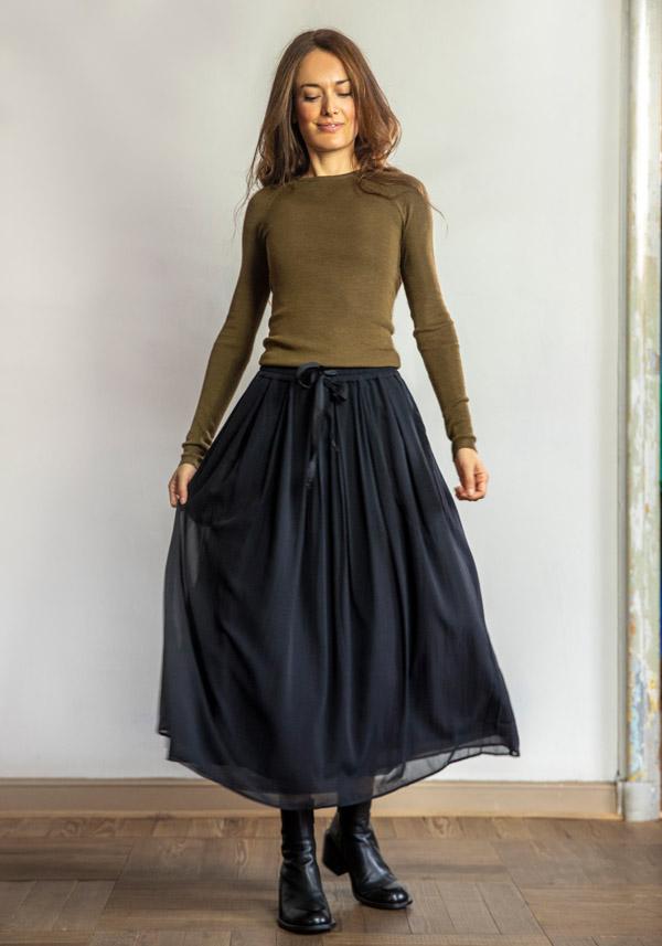Rose & Lini KRISTENSEN DU NORD SILK & COTTON “SKIRT 357” BLACK Moda
