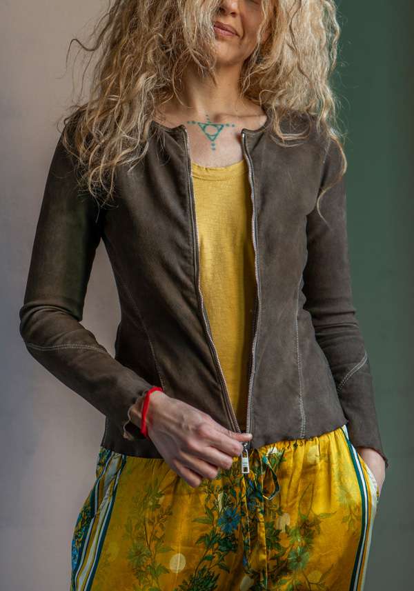 Rose & Lini GIORGIO BRATO PALM LEATHER 7912 JACKET Spedizione gratuita