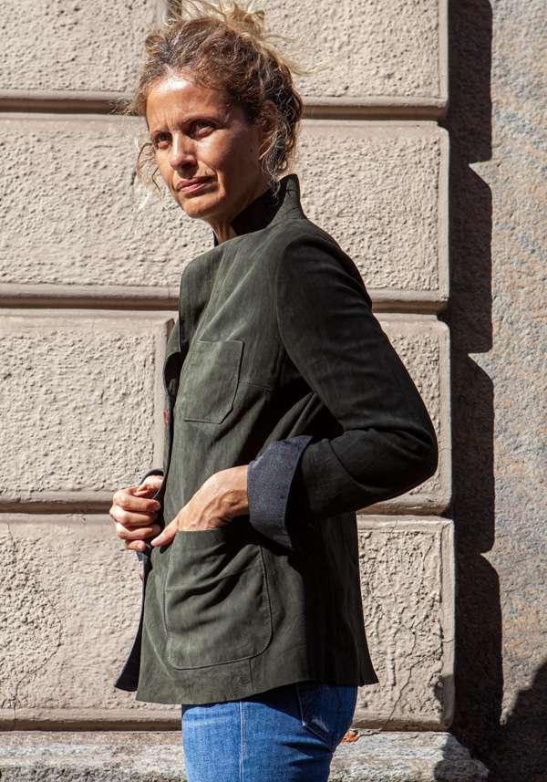 Rose & Lini IBRIGU MILITARY SUEDE LEATHER JACKET 122 Sconto di tempo limitato