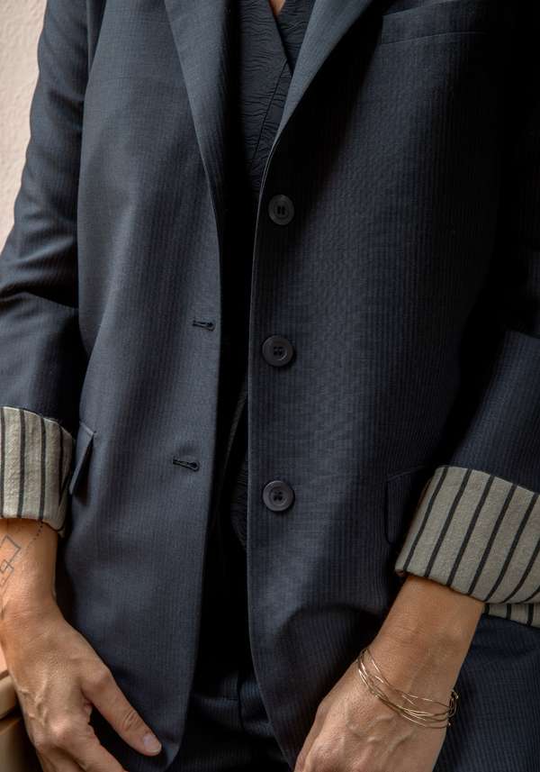 Rose & Lini IBRIGU CHARCOAL WOOL JACKET “MONOPETTO” Negozio online di fabbrica