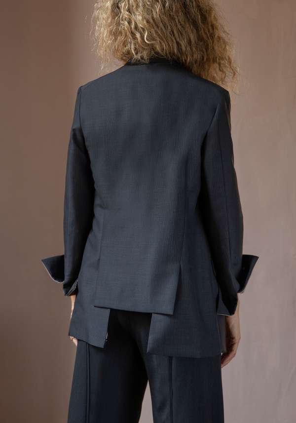 Rose & Lini IBRIGU CHARCOAL WOOL JACKET “MONOPETTO” Negozio online di fabbrica