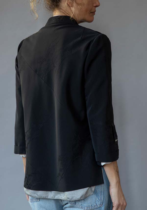 Rose & Lini IBRIGU SILK JACKET “INCROCIATA GJ42” BLACK Prezzo di fabbrica
