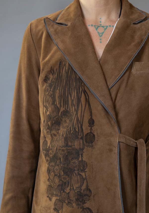 Rose & Lini IBRIGU SUEDE LEATHER JACKET “INCROCIATA GJ42” CARAMEL Offerta speciale