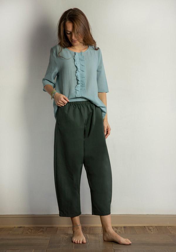 Rose & Lini APUNTOB COTTON “PANTS 540” FOREST Fornitura limitata