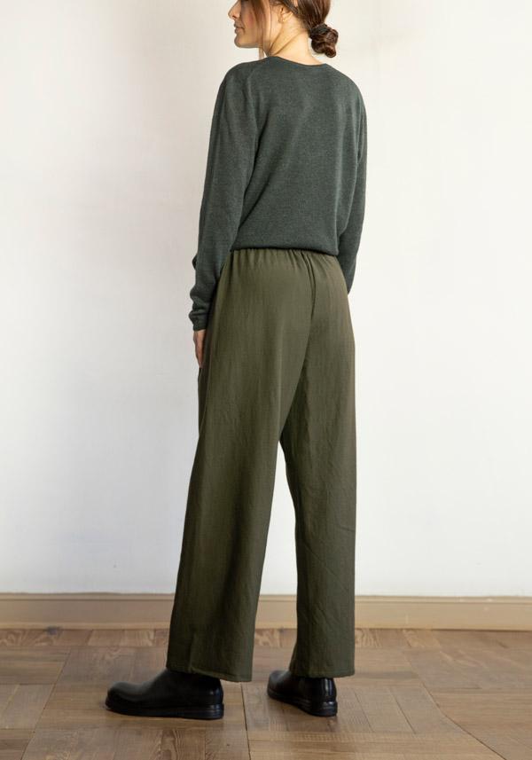 Rose & Lini APUNTOB COTTON & WOOL “PANTS 1382” MILITARY Vendite stagionali