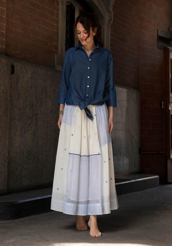Rose & Lini FINAMORE COTTON “SAHARA” DENIM SHIRT Offerta Pasqua