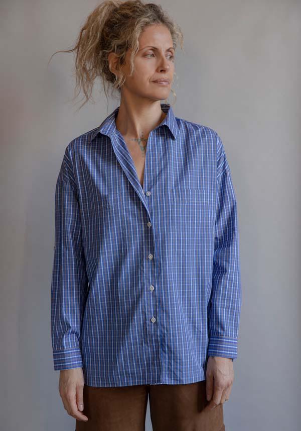 Rose & Lini FINAMORE BLUETTE STRIPED “SONIA” SHIRT Offerta per la Festa della Mamma