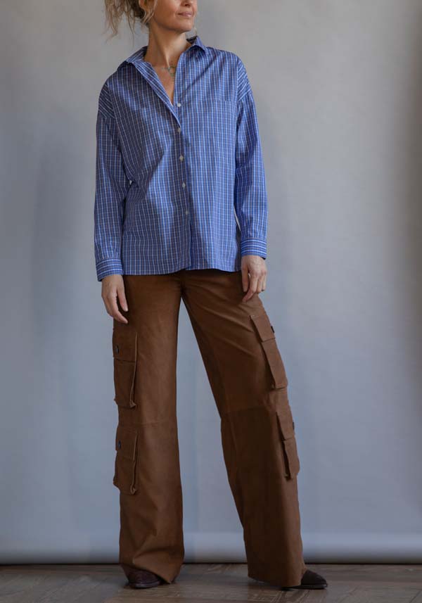 Rose & Lini FINAMORE BLUETTE STRIPED “SONIA” SHIRT Offerta per la Festa della Mamma